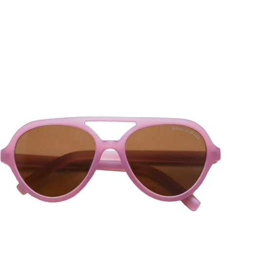 Grech & Co Aviator Classic Polarised Child Sunglasses Mauve Rose