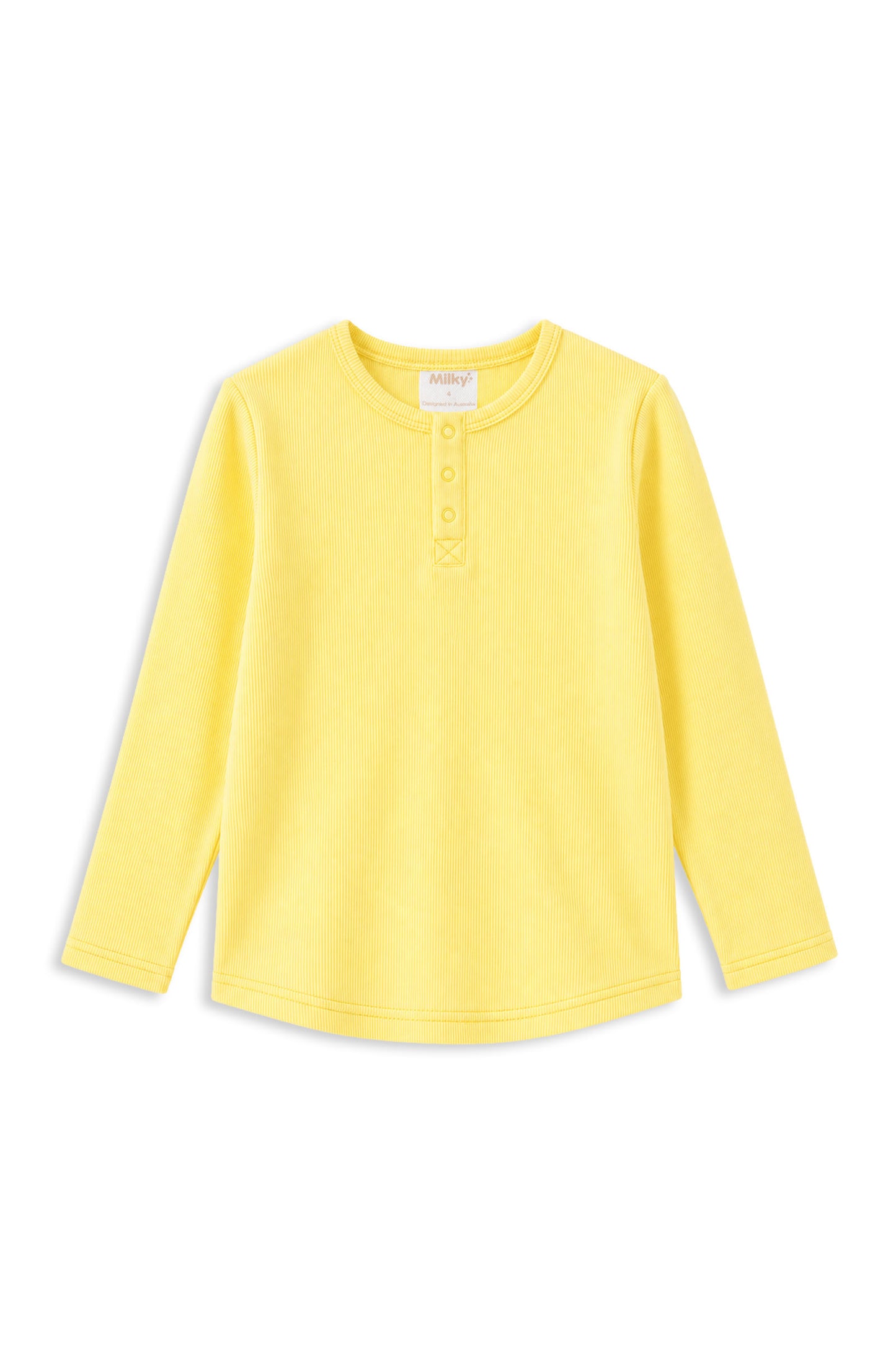 Milky Banana Henley Long Sleeve Tee