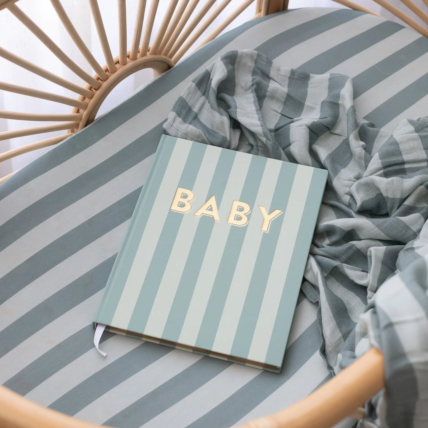Baby Book Sage Stripe - 3rd Edition