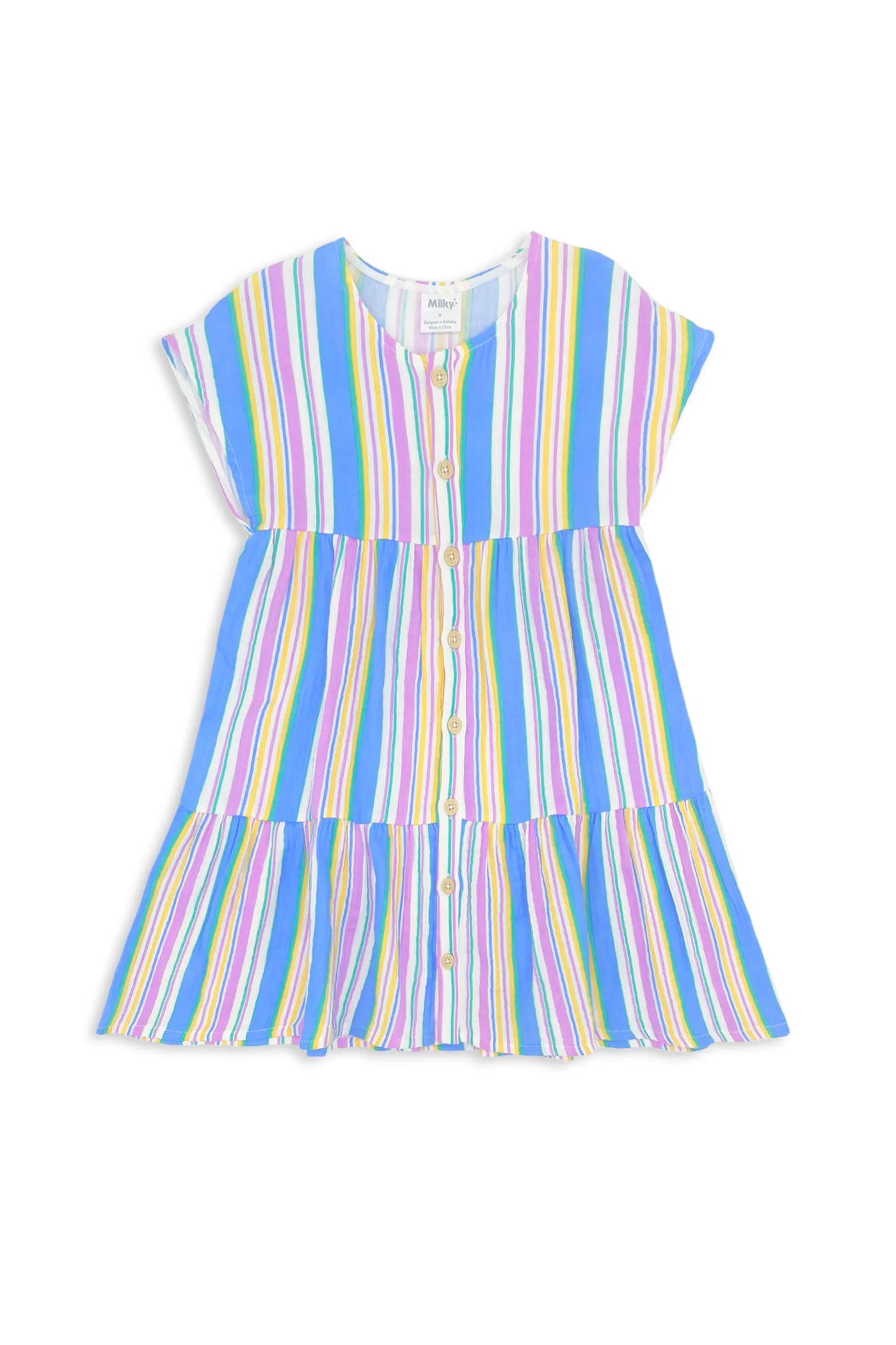 Milky Crinkle Stripe Dress