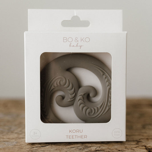 Bo & Ko Koru Teether Olive