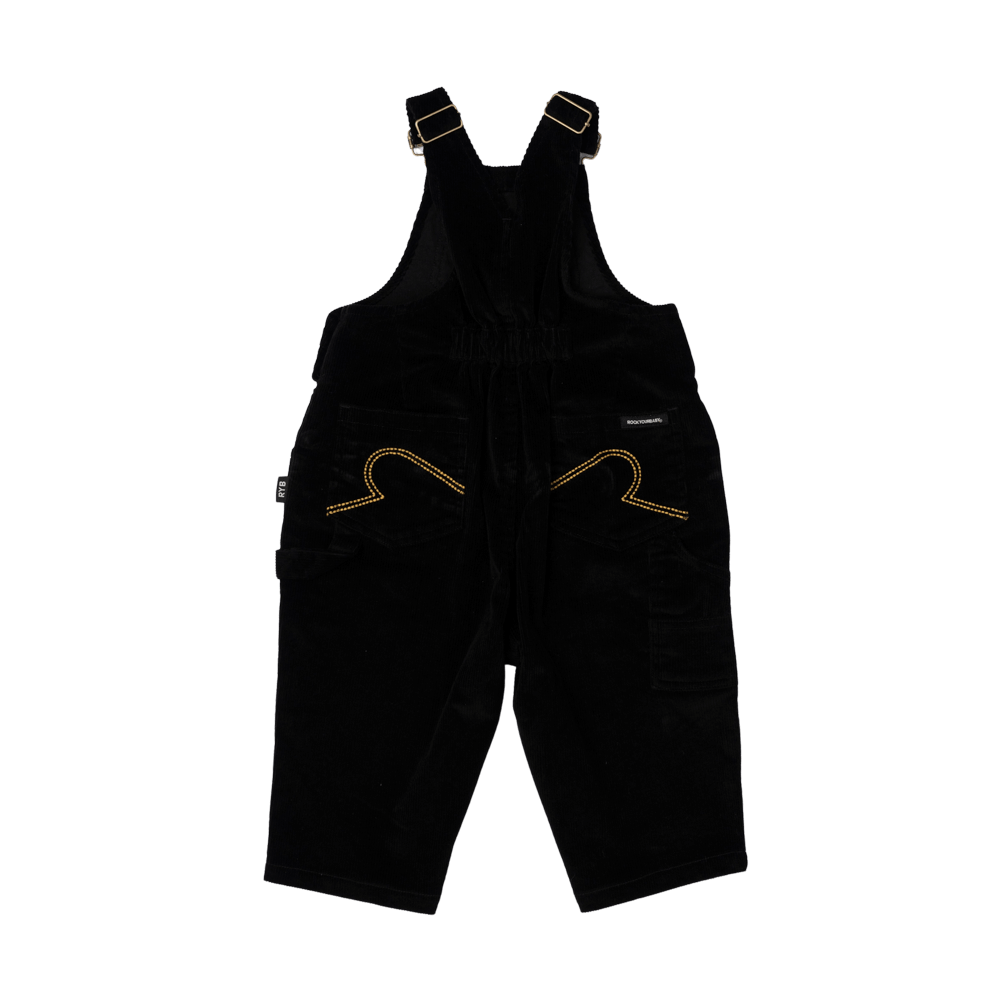 Rock Your Baby Cord Overalls Black