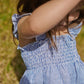 Nature Baby Gala Dress Linen Blue Stripe