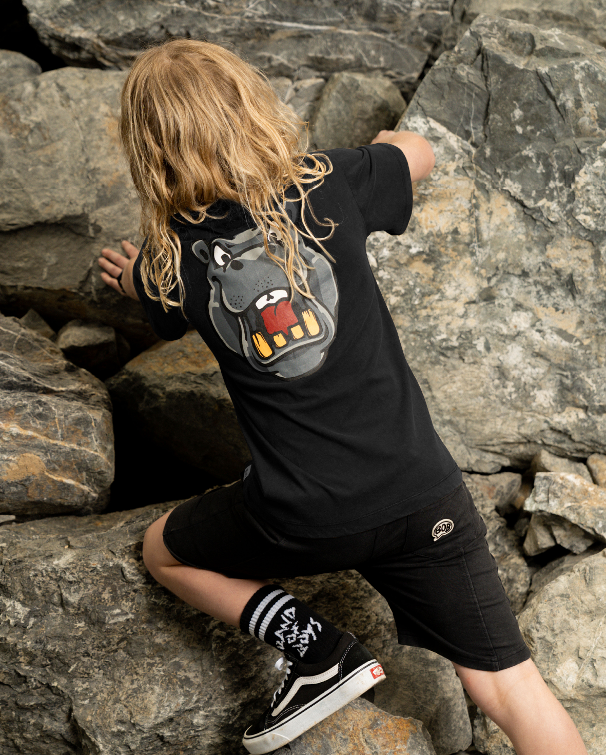 Band of Boys Black Wash Hippo Tee