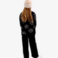 The Girl Club Wide Leg Fleece Lounge Pants Black