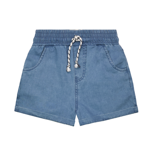 The Girl Club Blue Wash Summer Shorts