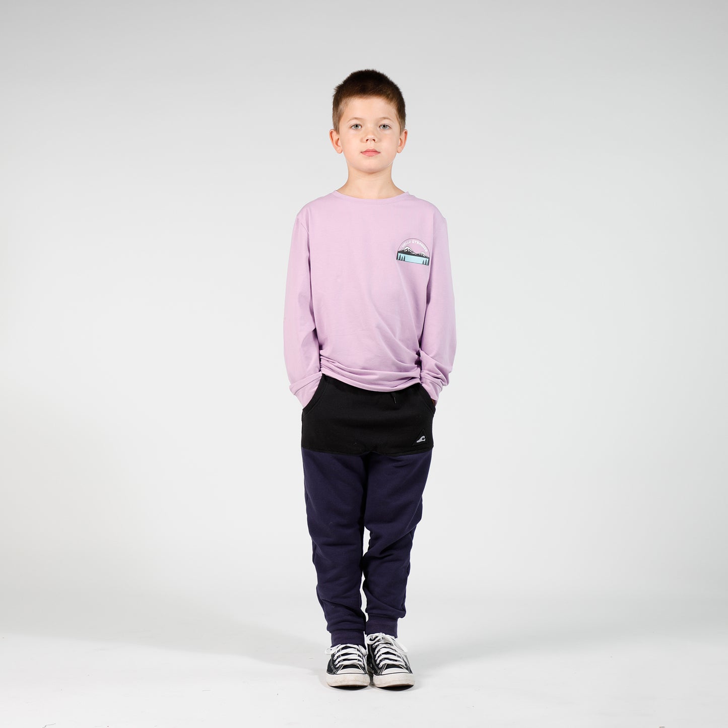 Hello Stranger Long Sleeve Tee Grape