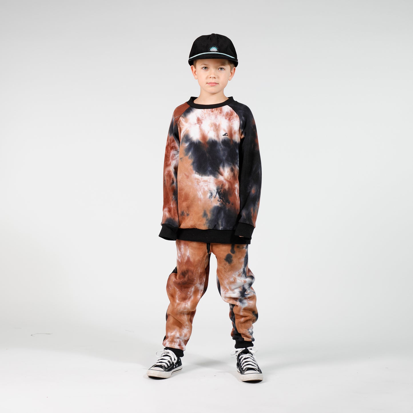 Hello Stranger Raglan Crew Brown Tie Dye