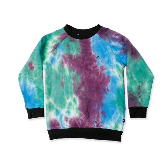 Hello Stranger Raglan Crew Purple Green Dye