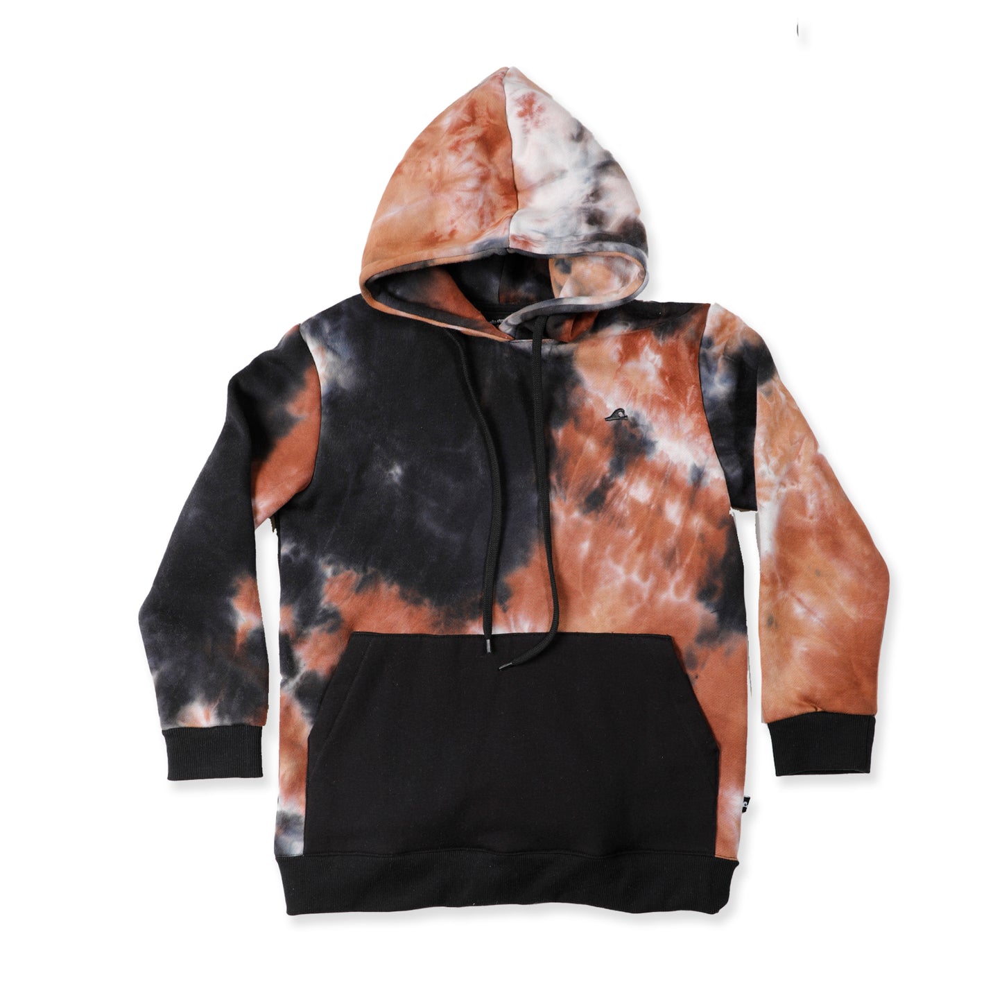 Hello Stranger Pocket Hood Brown Tie Dye