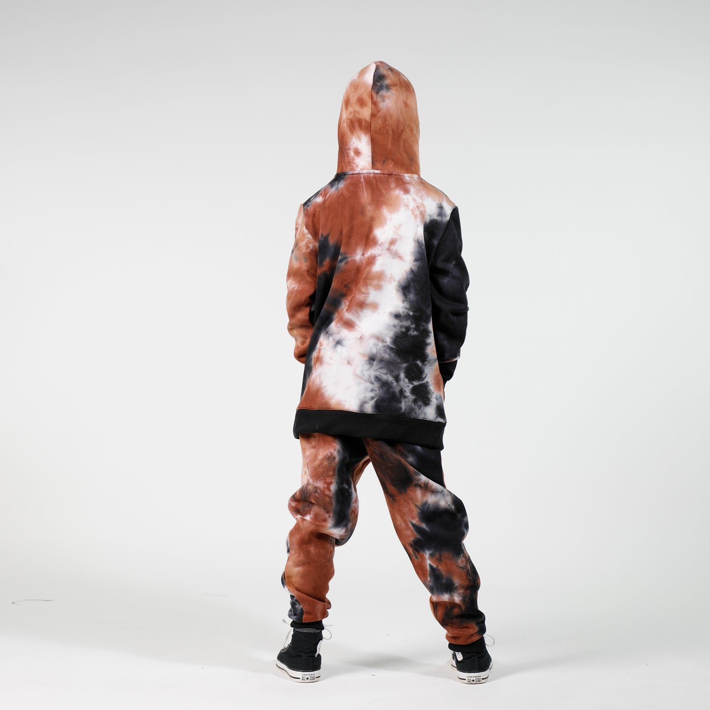 Hello Stranger Pocket Hood Brown Tie Dye