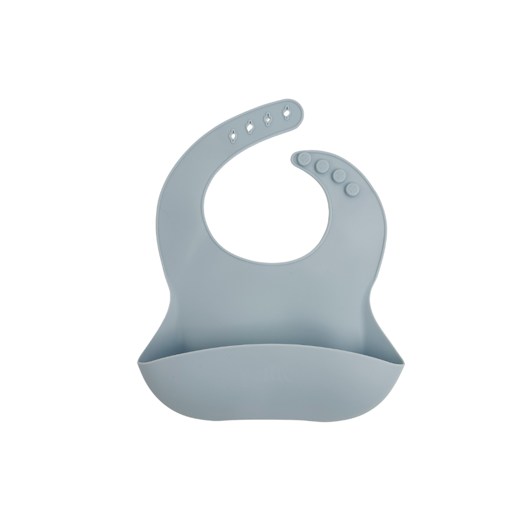 Petite Eats Silicone Baby Bib Large Breeze