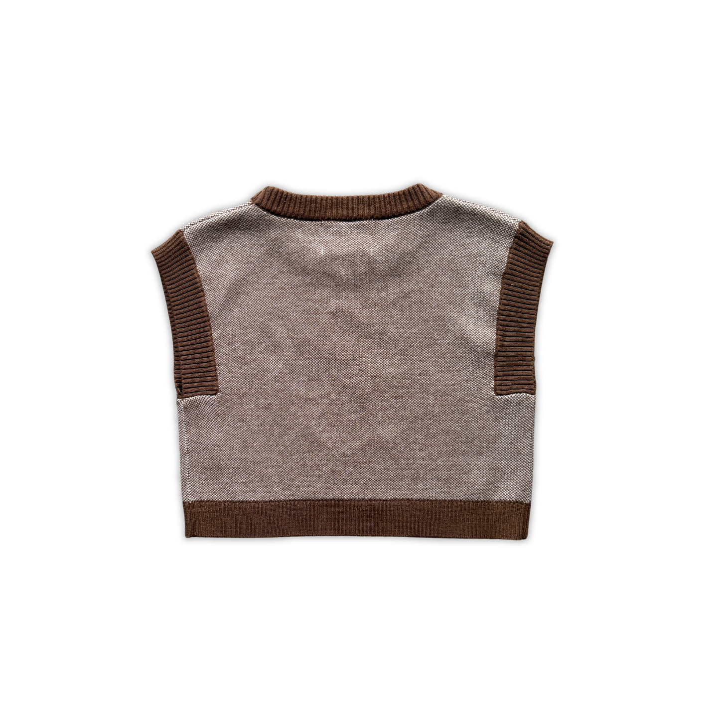 Grown Organic Fields Embroidery Knit Vest Espresso