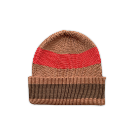 Grown Organic Striped Pixie Knit Beanie Earth