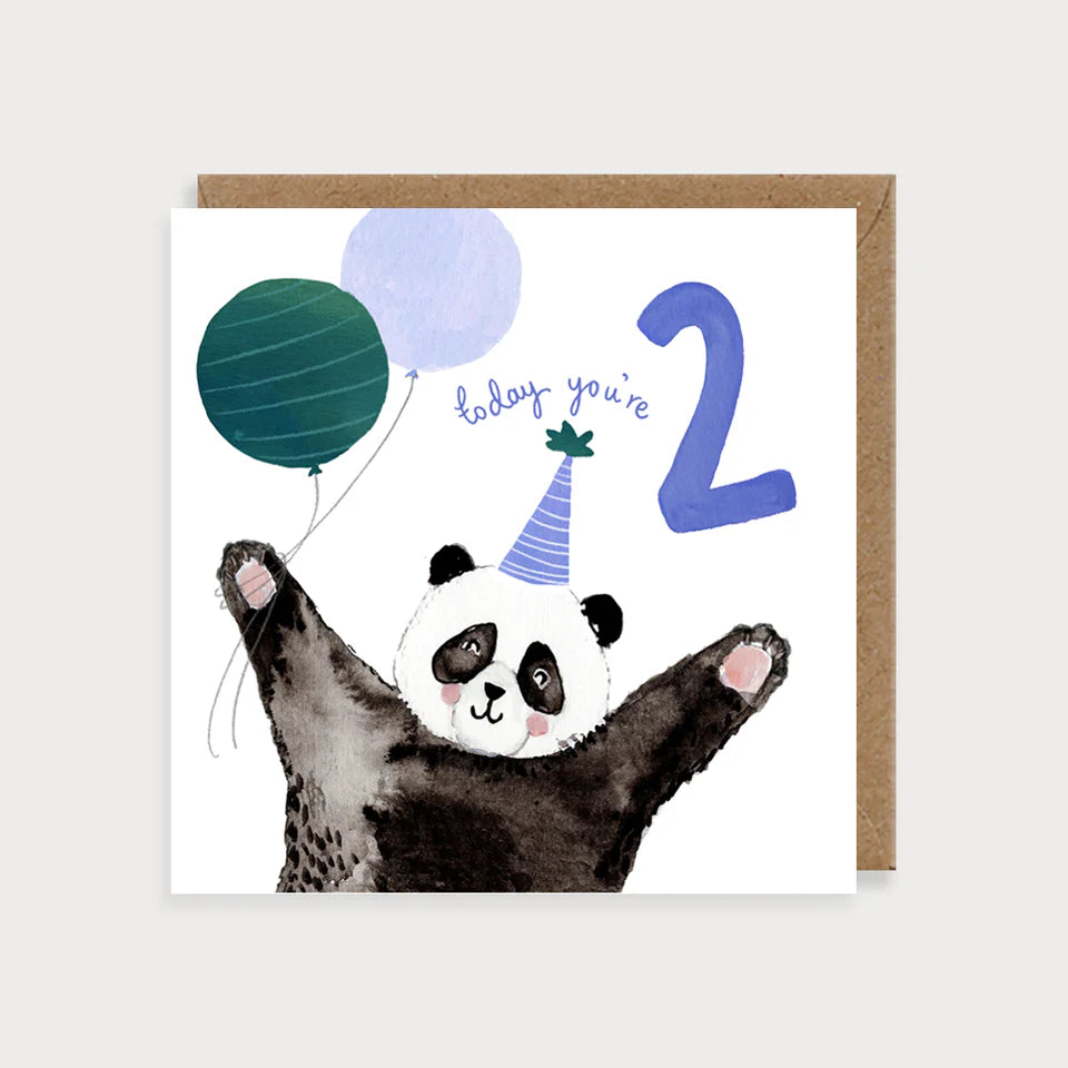 Panda 2nd Birthday Card