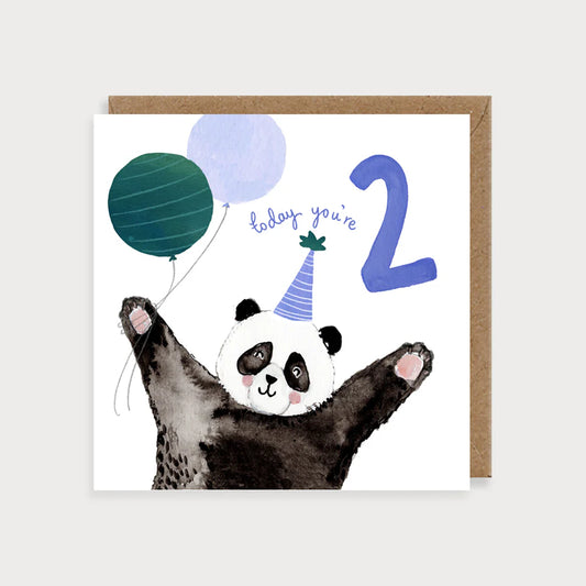 Panda 2nd Birthday Card