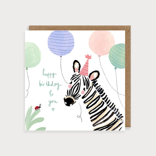 Zebra Happy Birthday Card