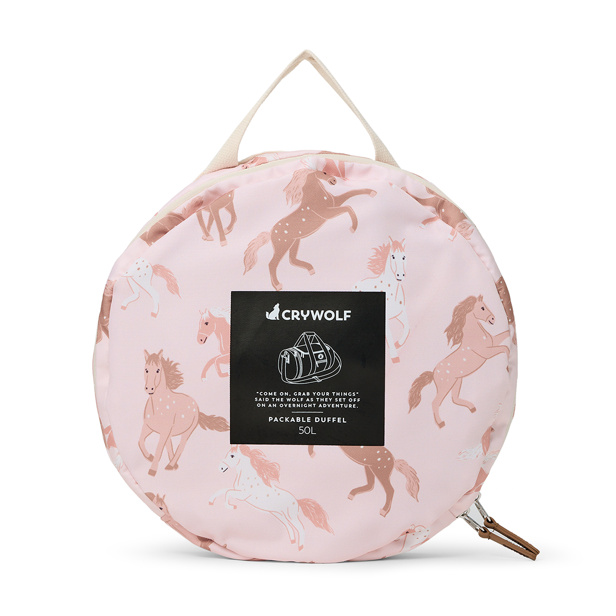 Crywolf Packable Duffel Bag Blush Ponies