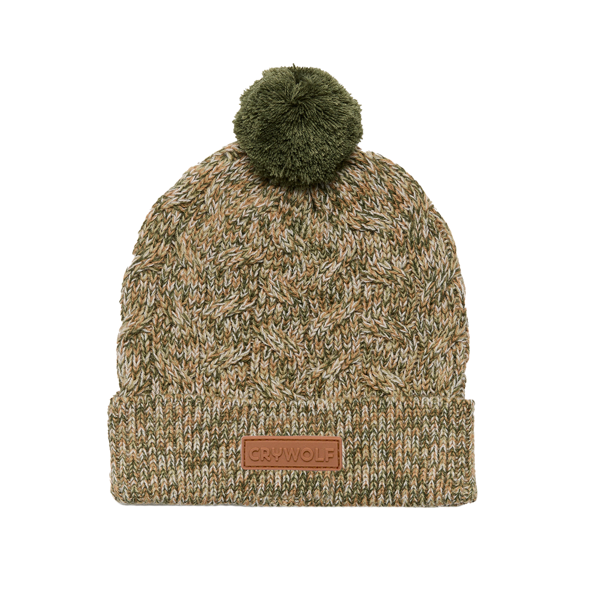 Crywolf Pom Pom Beanie Olive Speckle
