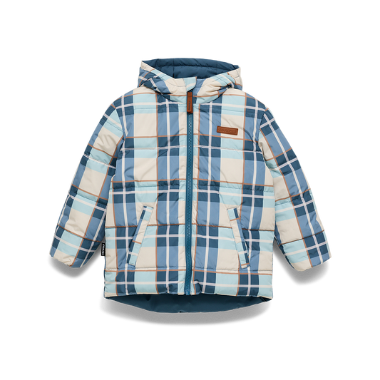 Crywolf Reversible Eco-Puffer Blue Plaid