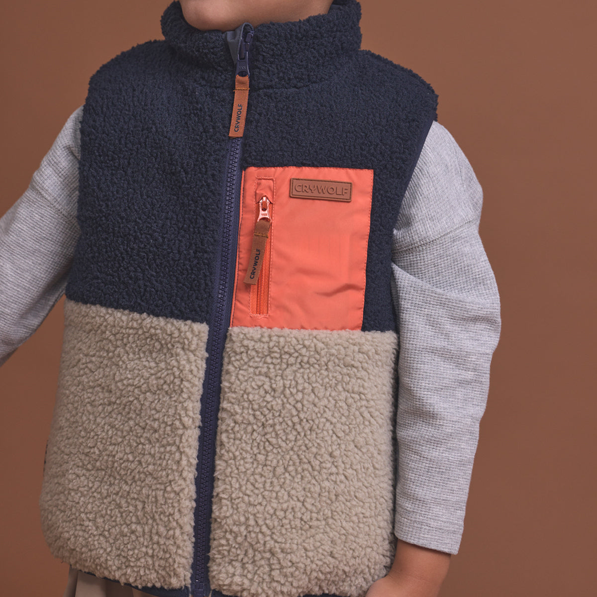 Crywolf Reversible Yeti Vest Ash Colourblock