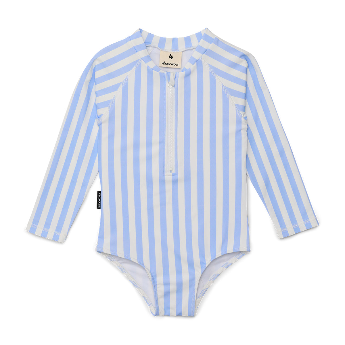 Crywolf Long Sleeve Swimsuit Sky Blue Stripe