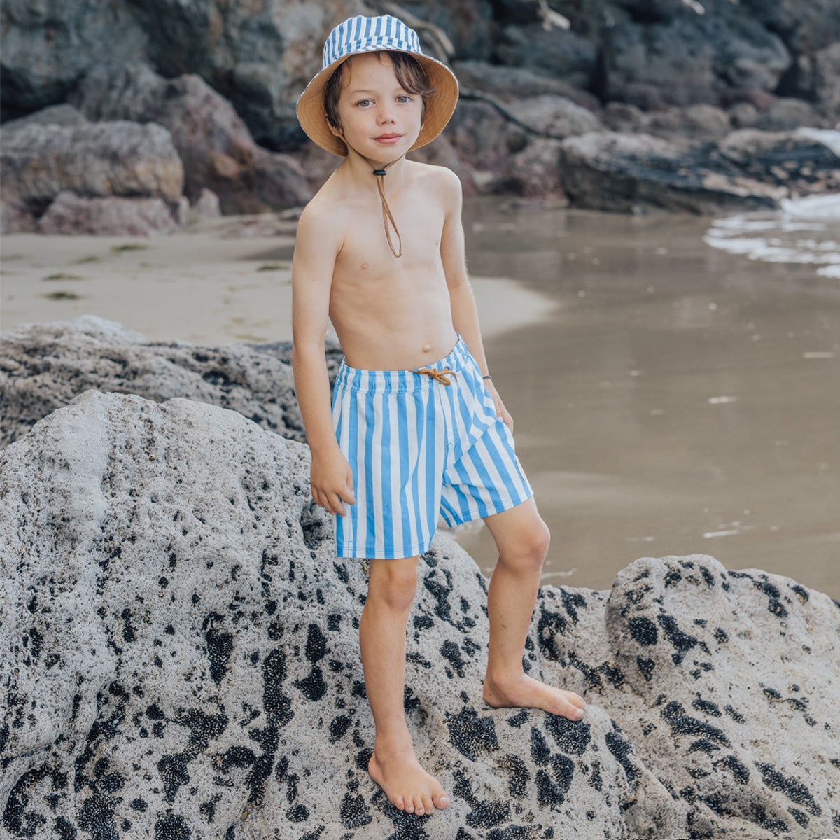 Crywolf Board Short Deep Ocean Stripe