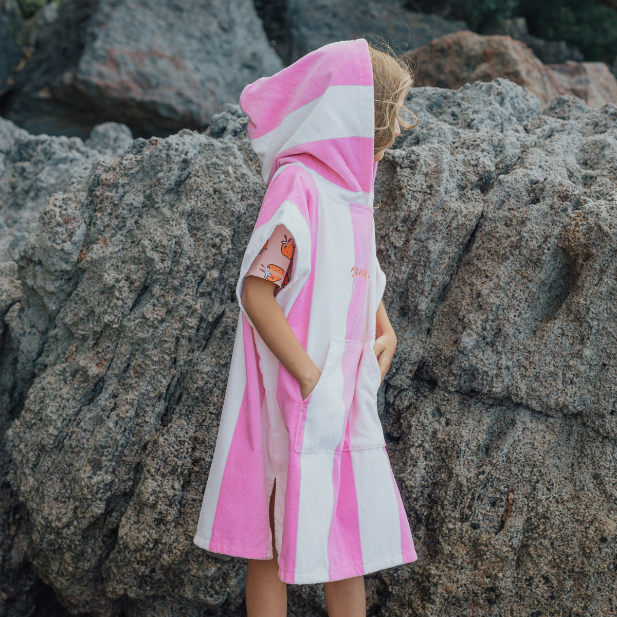 Crywolf Hooded Towel Candy Stripe