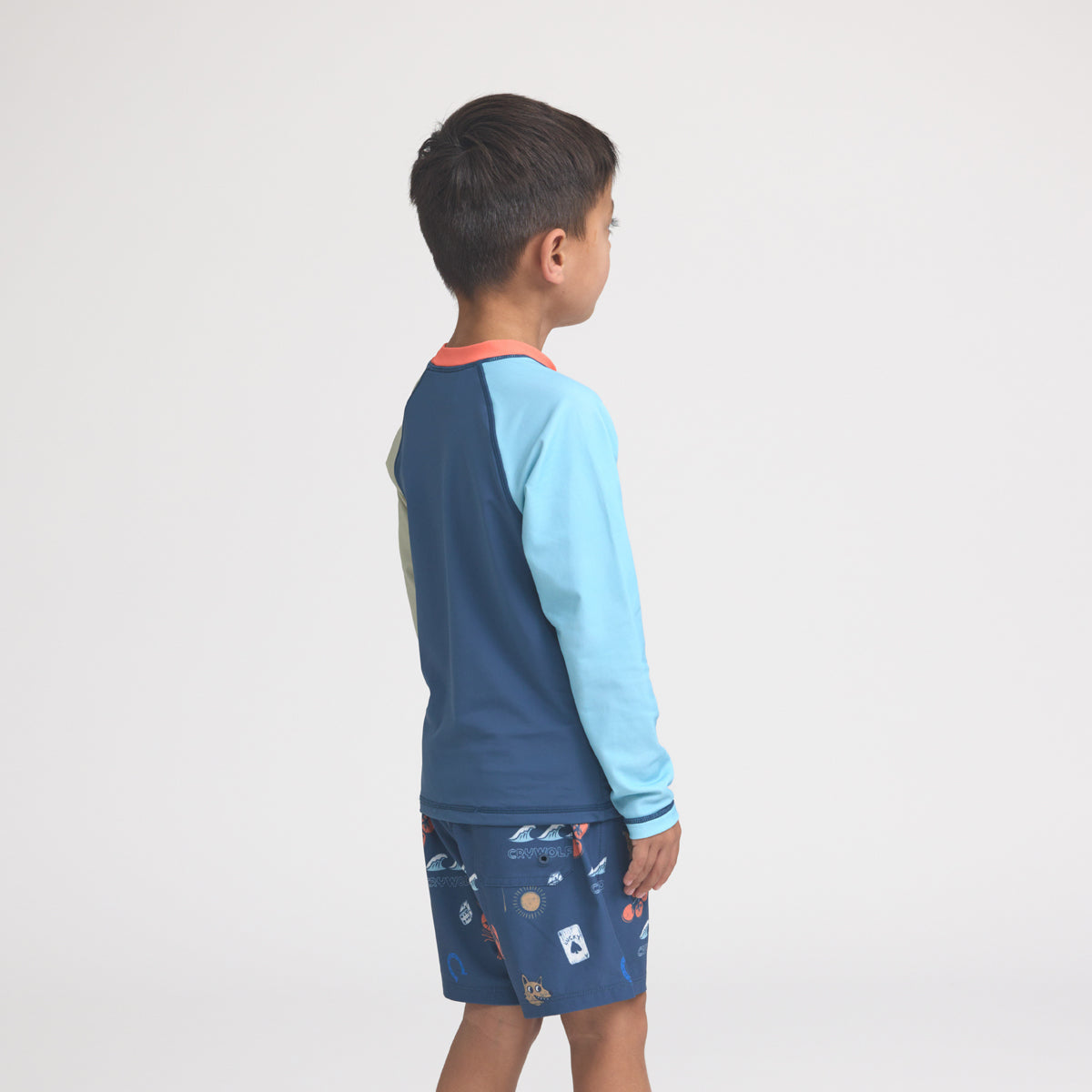 Crywolf Long Sleeve Rash Vest Ocean Colourblock