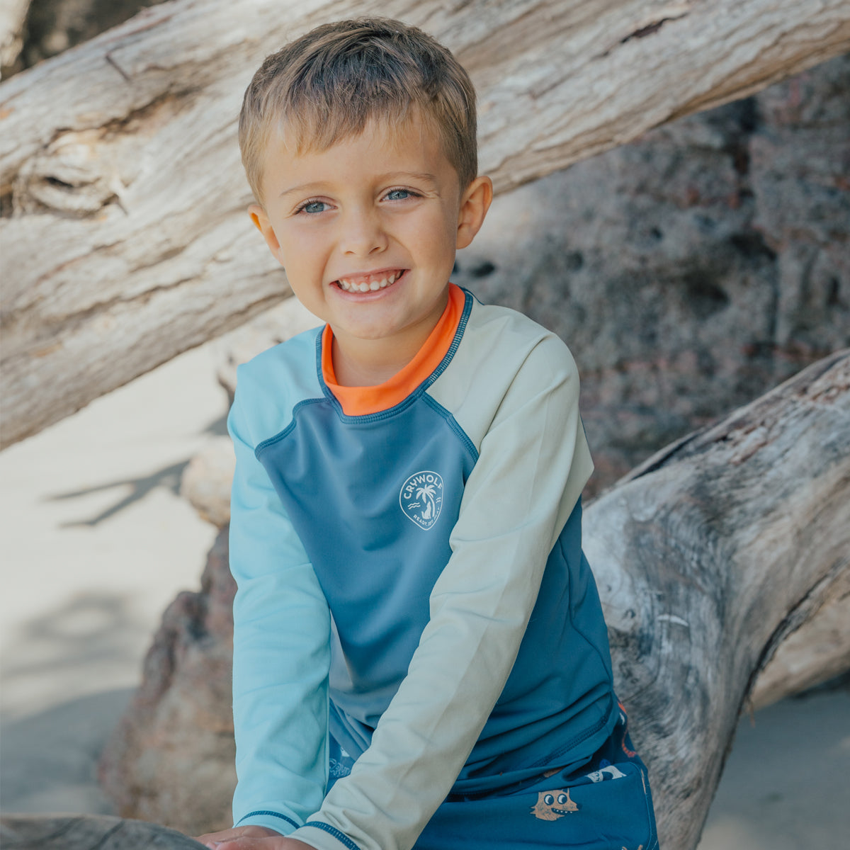 Crywolf Long Sleeve Rash Vest Ocean Colourblock