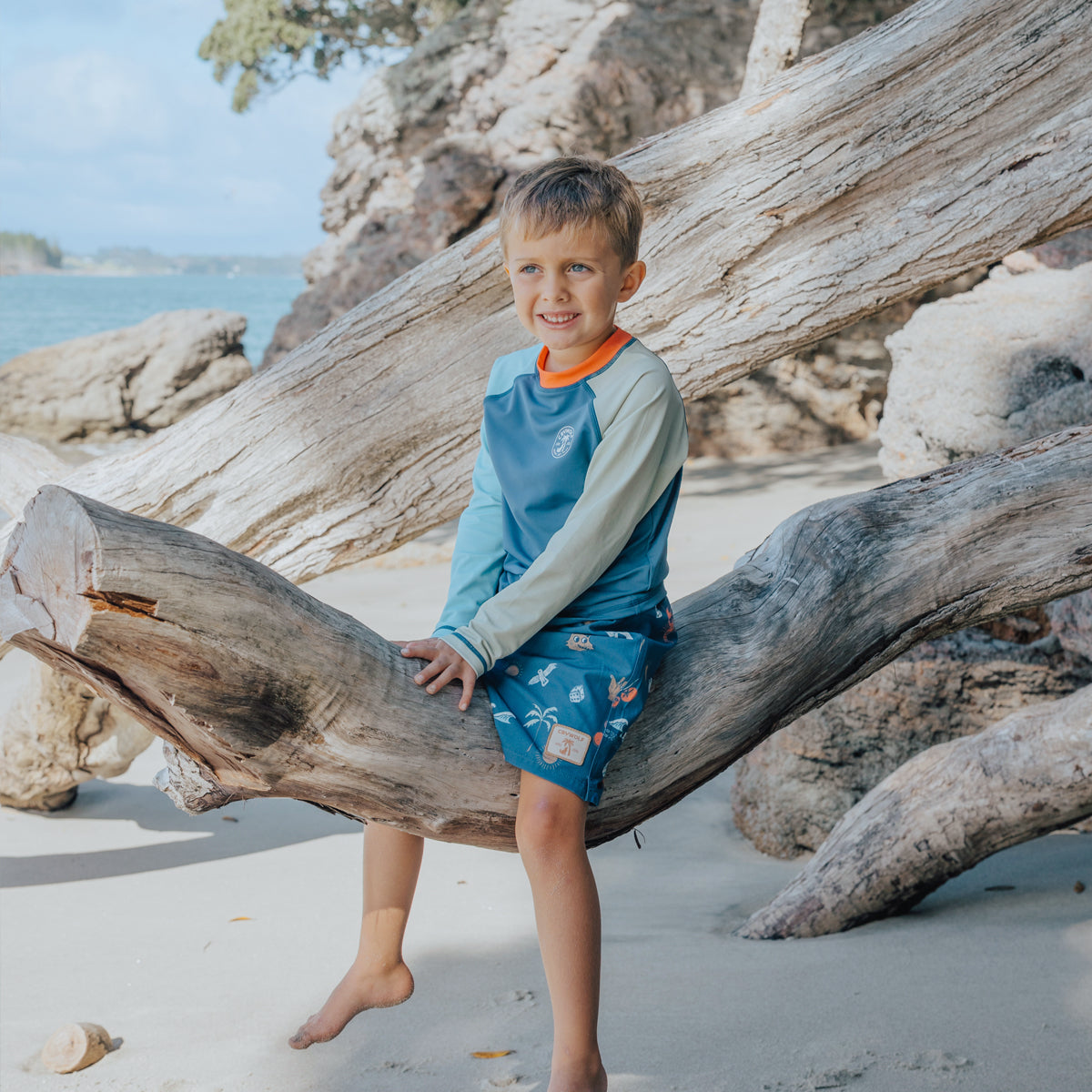 Crywolf Long Sleeve Rash Vest Ocean Colourblock