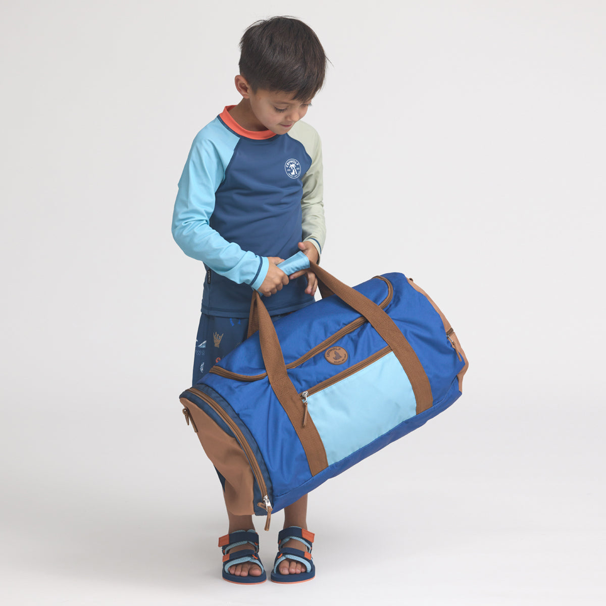 Crywolf Packable Duffel Bag Deep Sea Colourblock