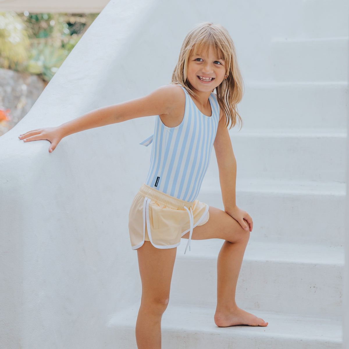 Crywolf Swimsuit Sky Blue Stripe