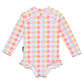 Crywolf Long Sleeve Swimsuit Pop Gingham