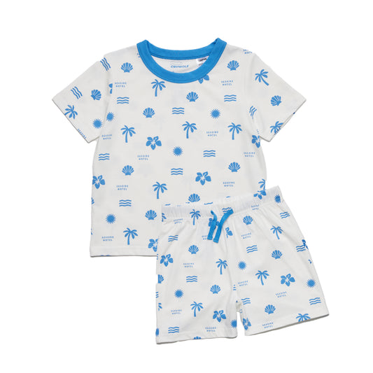 Crywolf Short Sleeve Sleep Set Blue Holiday