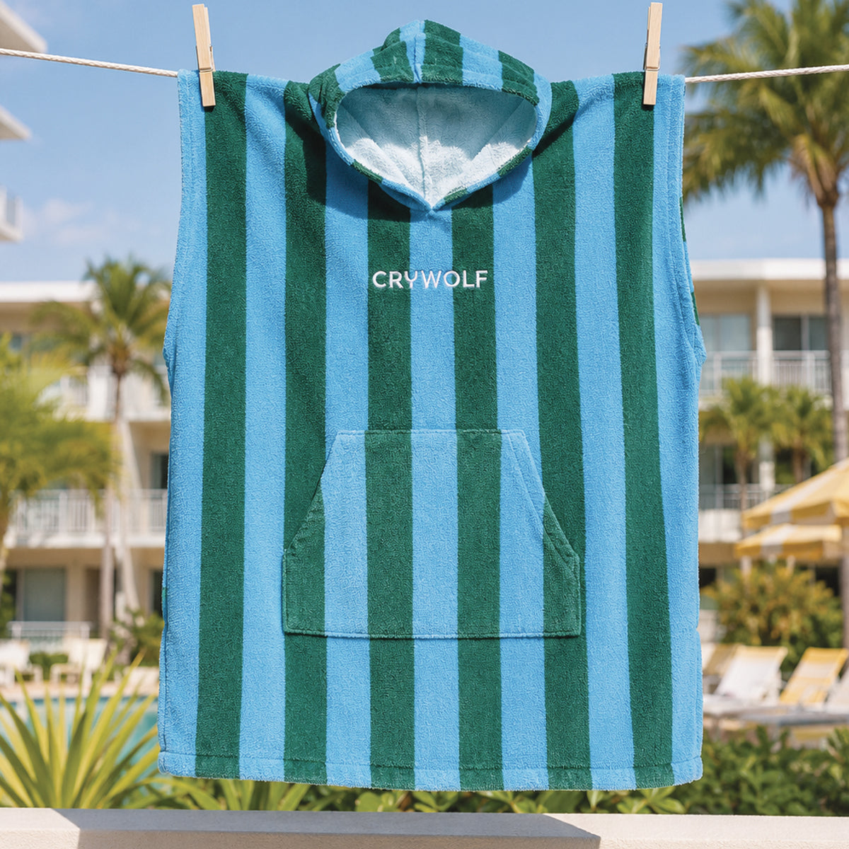 Crywolf Hooded Towel Deck Stripe