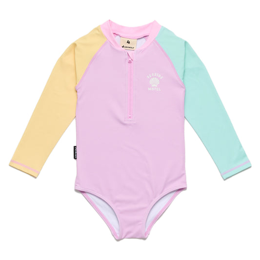 Crywolf Long Sleeve Swimsuit Poolside Colourblock