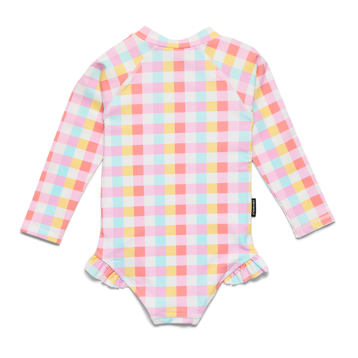 Crywolf Long Sleeve Swimsuit Pop Gingham