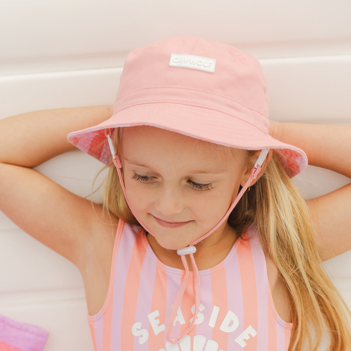 Crywolf Reversible Bucket Hat Flamingo Stripe