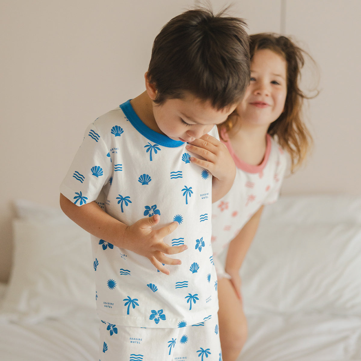 Crywolf Short Sleeve Sleep Set Blue Holiday