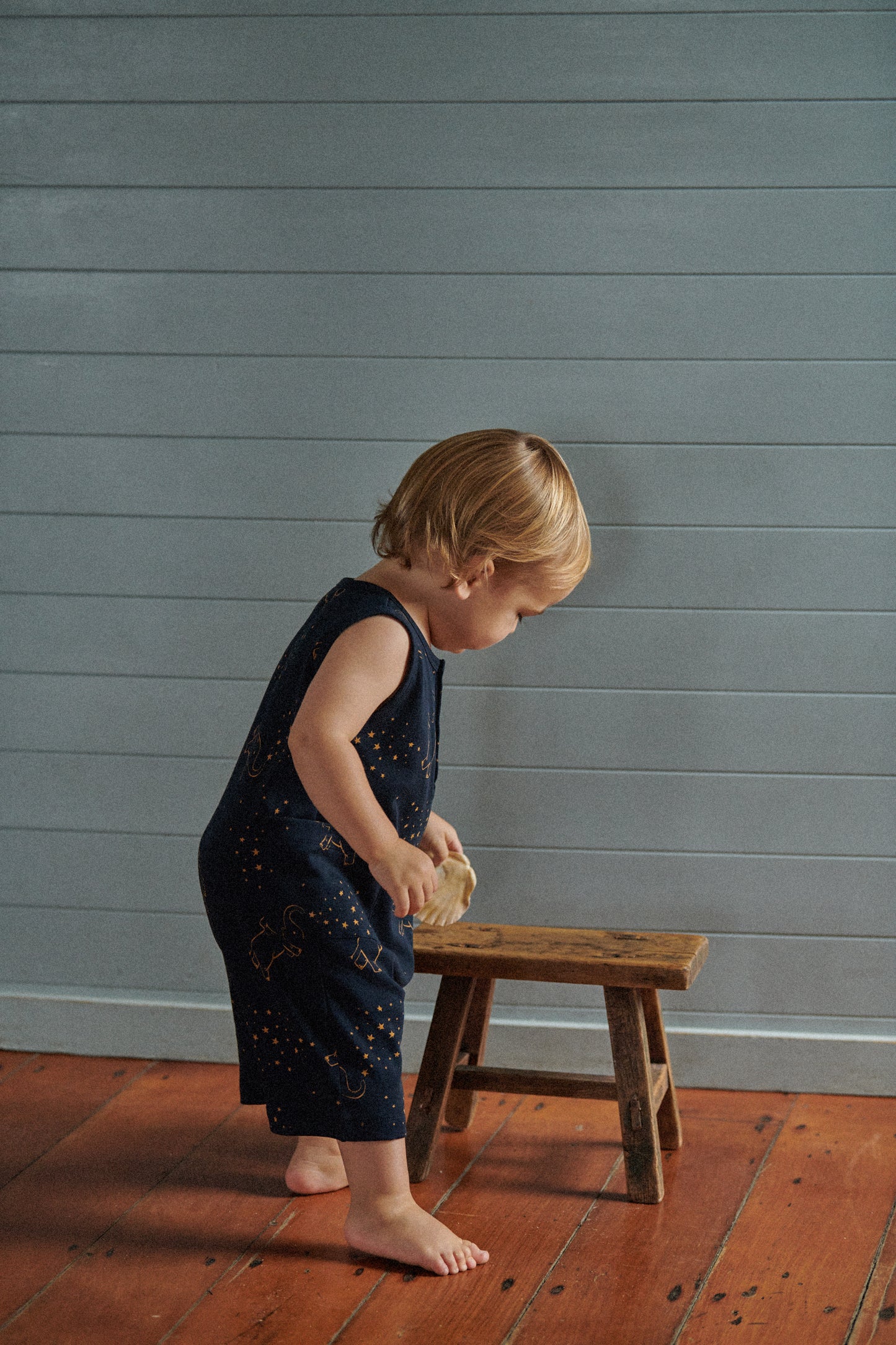 Nature Baby Camper Suit Fairground Navy Print