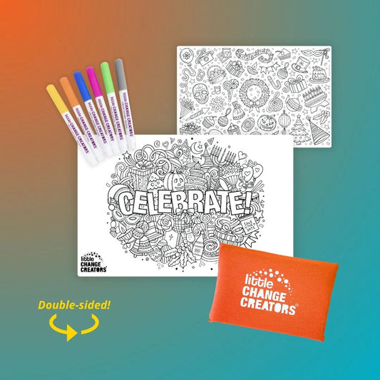Little Change Creators Pocket Reuseable Colouring Set Celebrate