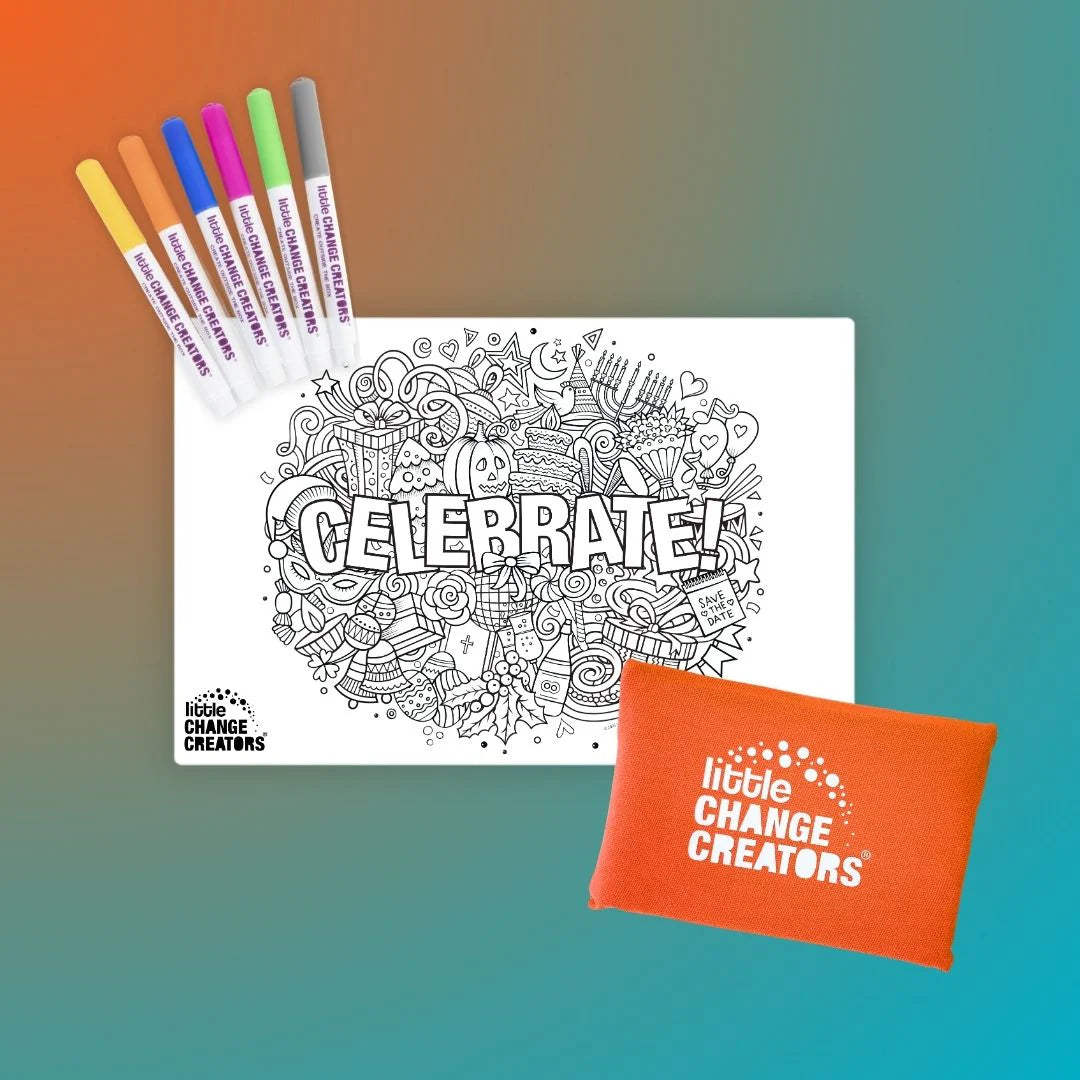 Little Change Creators Pocket Reuseable Colouring Set Celebrate