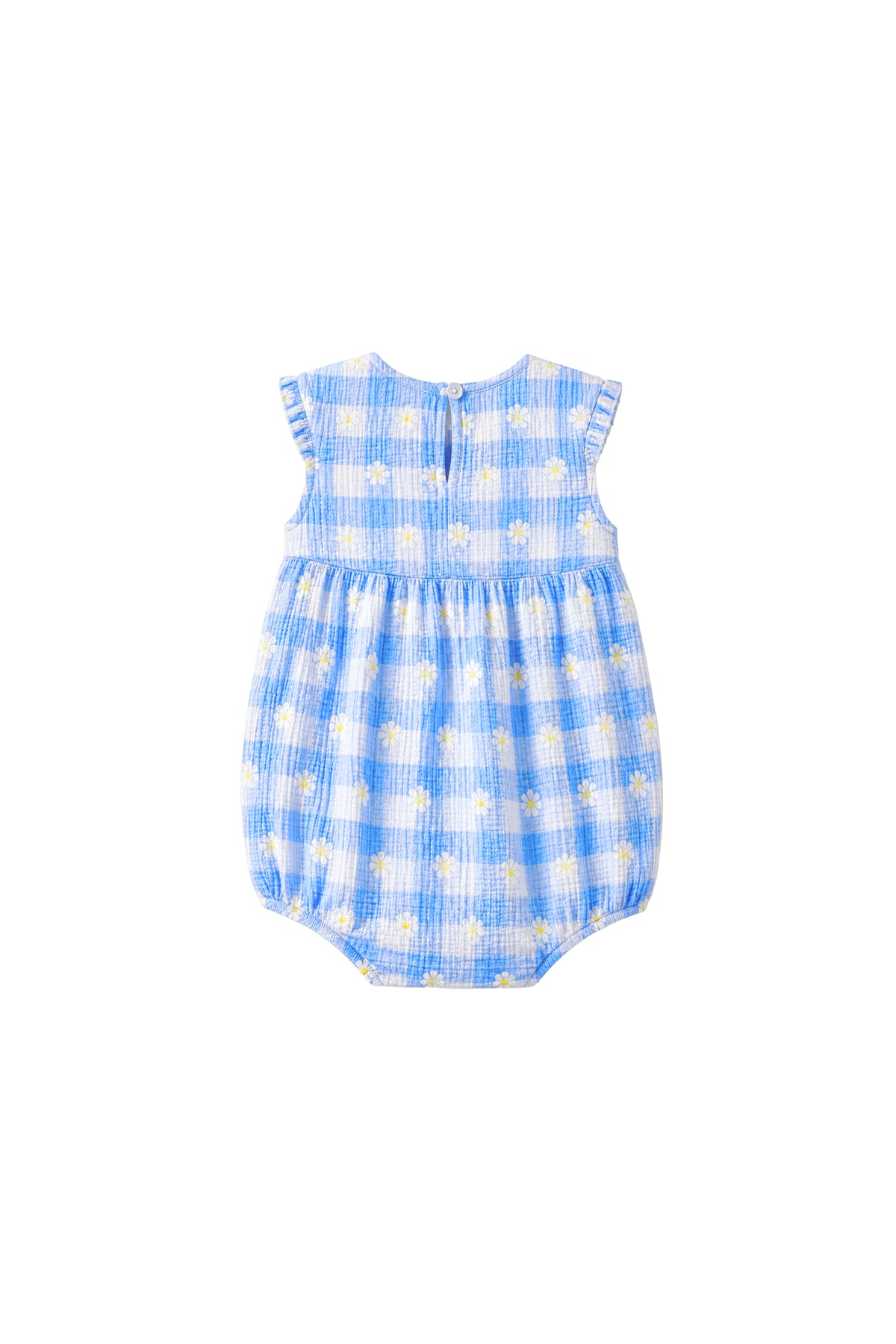 Milky Daisy Check Playsuit