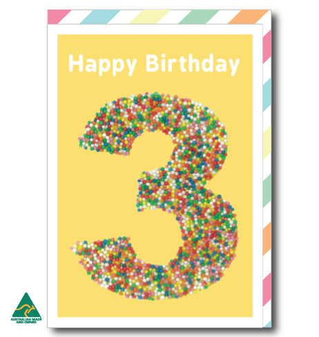 3 in Freckles Birthday Card