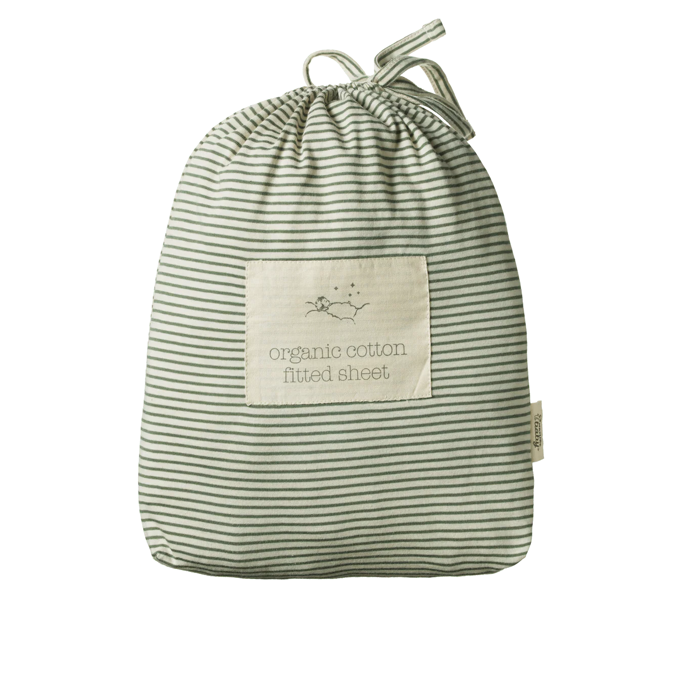 Nature Baby Fitted Sheet Jersey Nettle Pinstripe Cot