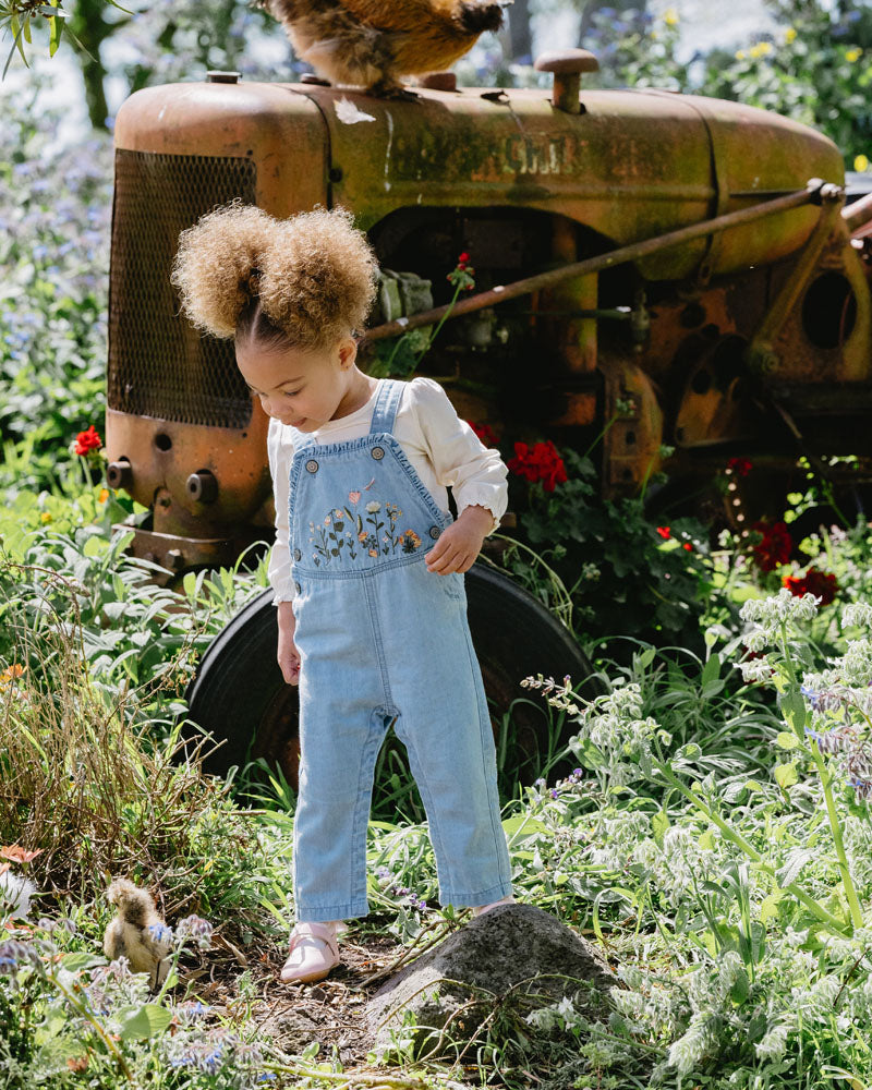Minihaha Botanica Embroidered Overalls