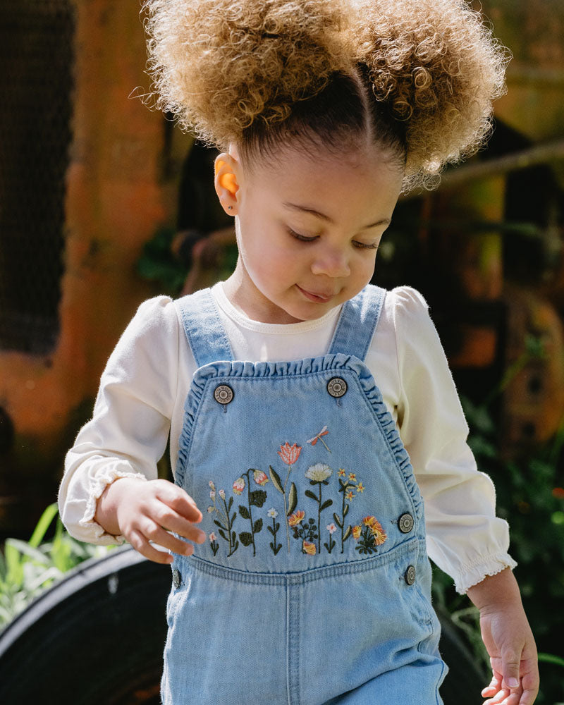 Minihaha Botanica Embroidered Overalls