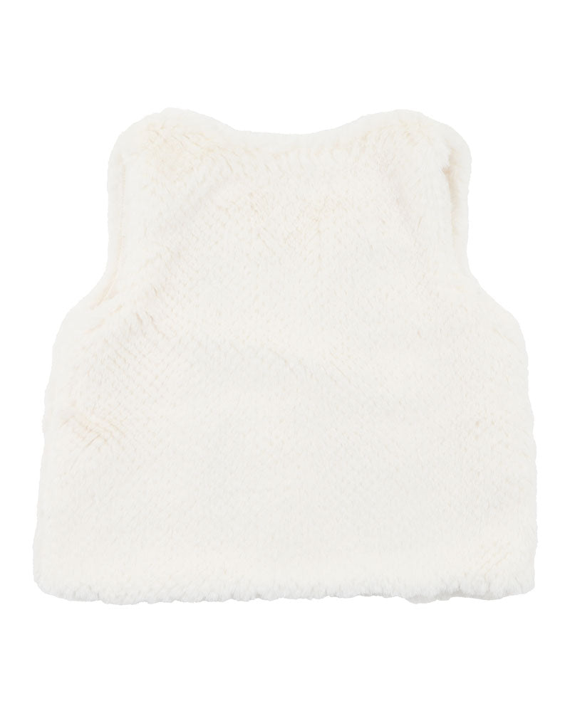 Minihaha Botanica Embroidered Faux Fur Vest