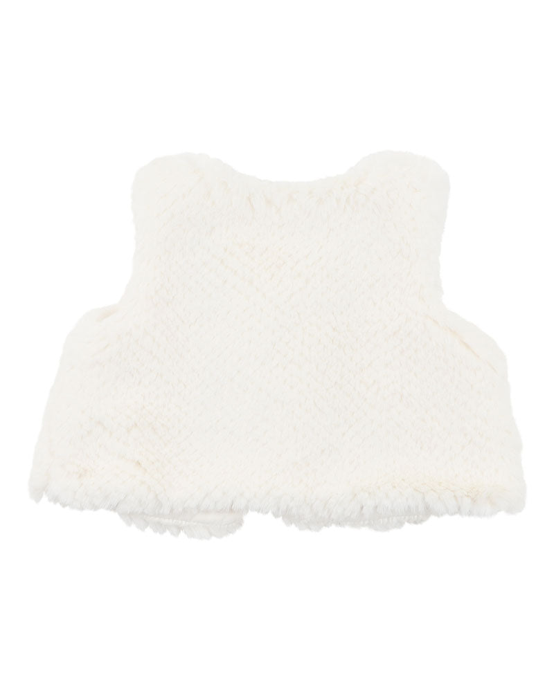 Minihaha Botanica Embroidered Faux Fur Vest